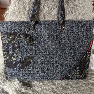 CHANEL Tweed Cambon Shopping Tote